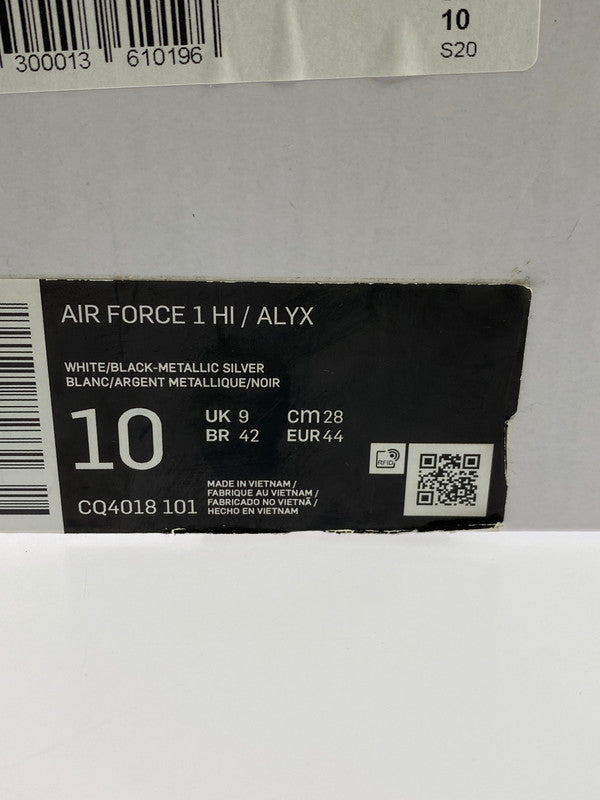 【中古品】【メンズ】 NIKE ナイキ AIR FORCE 1 HI CQ4018-101 エアフォース 1 スニーカー 靴 160-240412-yn-17-min サイズ：28.0cm US10 カラー：WHITE/BLACK-METALLIC SILVER 万代Net店