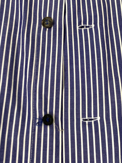 【中古品】【メンズ】  ISSEY MIYAKE COTTON LABEL STRIPE SHIRT イッセイミヤケ バンドカラーストライプシャツ 長袖シャツ トップス 140-240703-yn-05-min カラー：ブルー系/ホワイト 万代Net店