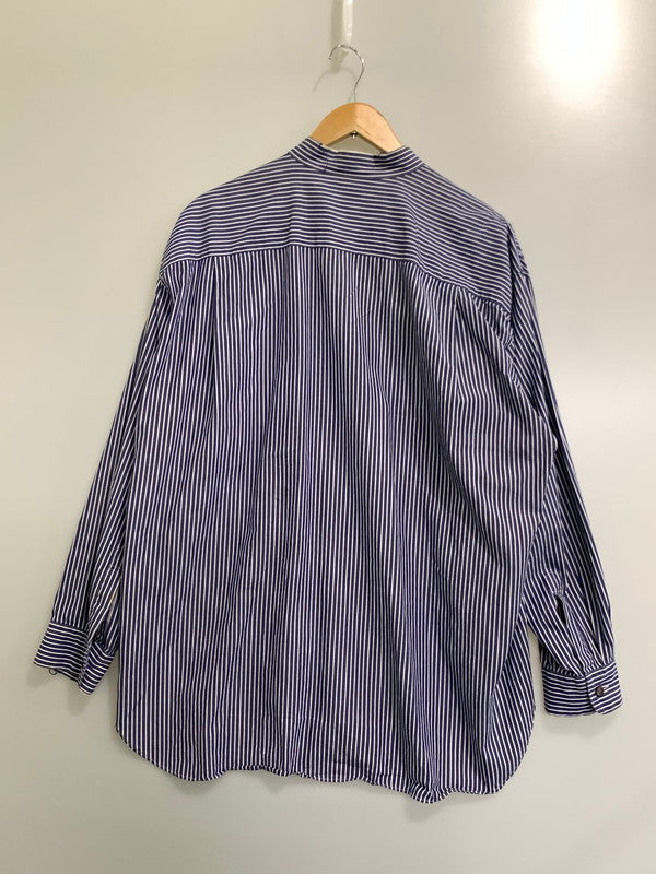 【中古品】【メンズ】  ISSEY MIYAKE COTTON LABEL STRIPE SHIRT イッセイミヤケ バンドカラーストライプシャツ 長袖シャツ トップス 140-240703-yn-05-min カラー：ブルー系/ホワイト 万代Net店