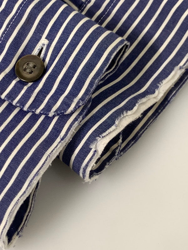 【中古品】【メンズ】  ISSEY MIYAKE COTTON LABEL STRIPE SHIRT イッセイミヤケ バンドカラーストライプシャツ 長袖シャツ トップス 140-240703-yn-05-min カラー：ブルー系/ホワイト 万代Net店