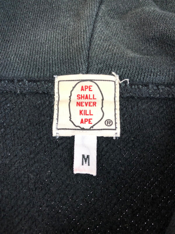 【現状渡し品】【メンズ】 A BATHING APE アベイシングエイプ 90年代 ヴィンテージ ロゴ プルオーバー フーディー APEタグ BAPE CAFE パーカー トップス 142-251114-yy-03-tag サイズ：M カラー：ブラック 万代Net店