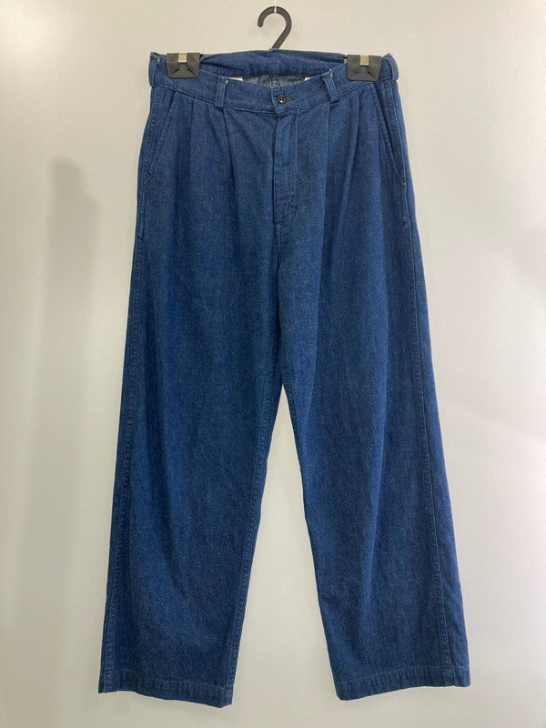 【中古品】【メンズ】  OR SLOW オアスロウ 21SS TWO TUCK DENIM WIDE TROUSER デニム パンツ 151-241004-cn-9-min サイズ：XS カラー：インディゴ 万代Net店