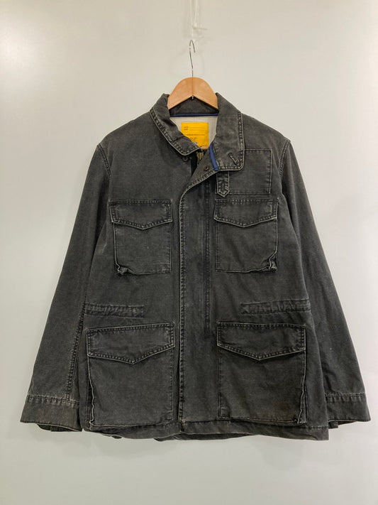 【中古品】【メンズ】 STUDIO ECRU M-65 TYPE MILITARY JACKET F2174 スタジオエクリュ ミリタリージャケット アウター 140-240703-yn-19-min サイズ：L カラー：ブラック 万代Net店
