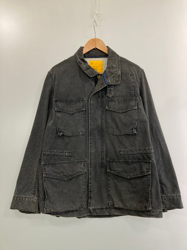 【中古品】【メンズ】  STUDIO ECRU M-65 TYPE MILITARY JACKET F2174 スタジオエクリュ ミリタリージャケット アウター 140-240703-yn-19-min サイズ：L カラー：ブラック 万代Net店