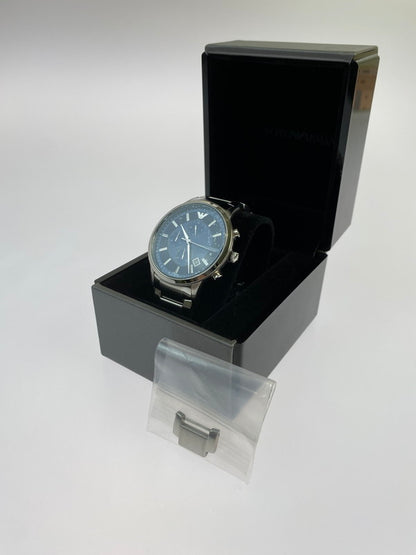 【中古美品】【メンズ】 Emporio Armani エンポリオ・アルマーニ レナート クロノグラフ クォーツ腕時計 AR-11164　腕時計 時計 197-240420-jt-15-min カラー：シルバー/ネイビー 万代Net店