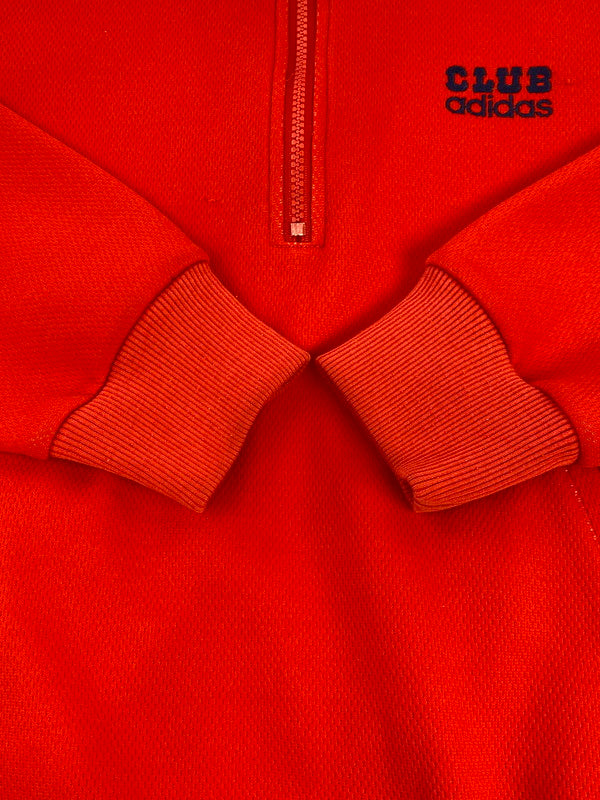【中古品】【メンズ】 CLUB ADIDAS クラブ アディダス ACB-396 デサント期 80S HALF ZIP PARKA 1980年代 ハーフジップパーカー メンズ パーカー トップス 146-260410-KS-10-min カラー：レッド/ライトブルー 万代Net店