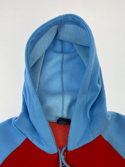 【中古品】【メンズ】 CLUB ADIDAS クラブ アディダス ACB-396 デサント期 80S HALF ZIP PARKA 1980年代 ハーフジップパーカー メンズ パーカー トップス 146-260410-KS-10-min カラー：レッド/ライトブルー 万代Net店