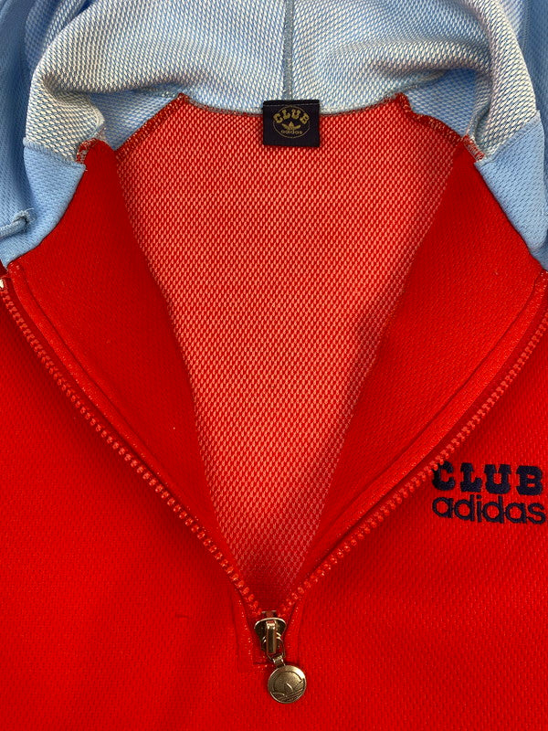 【中古品】【メンズ】 CLUB ADIDAS クラブ アディダス ACB-396 デサント期 80S HALF ZIP PARKA 1980年代 ハーフジップパーカー メンズ パーカー トップス 146-260410-KS-10-min カラー：レッド/ライトブルー 万代Net店