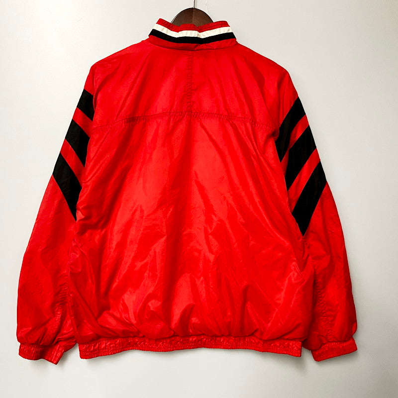 【中古品】【メンズ】 adidas アディダス 90S NYLON JACKET ナイロンジャケット パフォーマンスロゴ 刺繍 アウター 146-240712-ay-39-izu サイズ：XL カラー：レッド 万代Net店