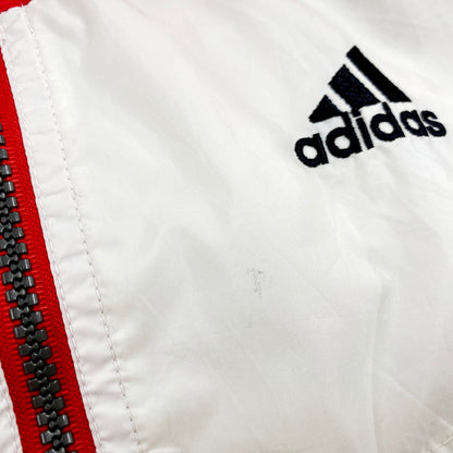 【中古品】【メンズ】 adidas アディダス 90S NYLON JACKET ナイロンジャケット パフォーマンスロゴ 刺繍 アウター 146-240712-ay-39-izu サイズ：XL カラー：レッド 万代Net店