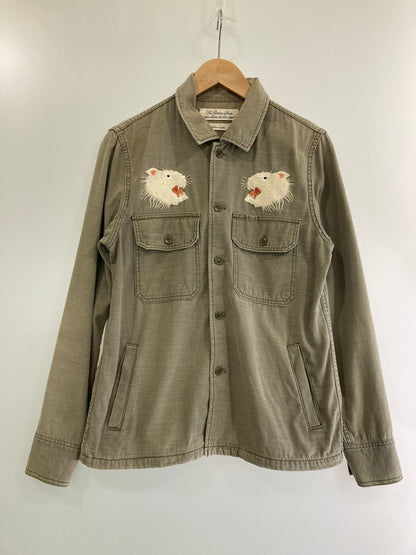 【中古品】【メンズ】 REMI RELIEF レミレリーフ HYOU JAPAN SHIRT JACKET シャツジャケット トップス 140-240410-ks-23-min サイズ：S カラー：グレー系 万代Net店