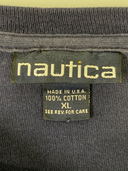 【現状渡し品】【メンズ】 NAUTICA ノーティカ AMERICAN YACHTING S/S TEE ショートスリーブTシャツ 半袖Tシャツ USA製 トップス 146-260617-yn-14-min サイズ：XL カラー：ネイビー 万代Net店