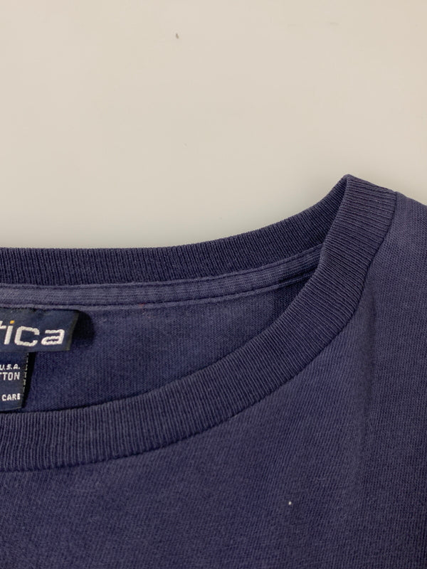 【現状渡し品】【メンズ】 NAUTICA ノーティカ AMERICAN YACHTING S/S TEE ショートスリーブTシャツ 半袖Tシャツ USA製 トップス 146-260617-yn-14-min サイズ：XL カラー：ネイビー 万代Net店