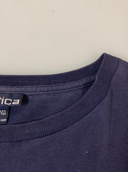 【現状渡し品】【メンズ】 NAUTICA ノーティカ AMERICAN YACHTING S/S TEE ショートスリーブTシャツ 半袖Tシャツ USA製 トップス 146-260617-yn-14-min サイズ：XL カラー：ネイビー 万代Net店