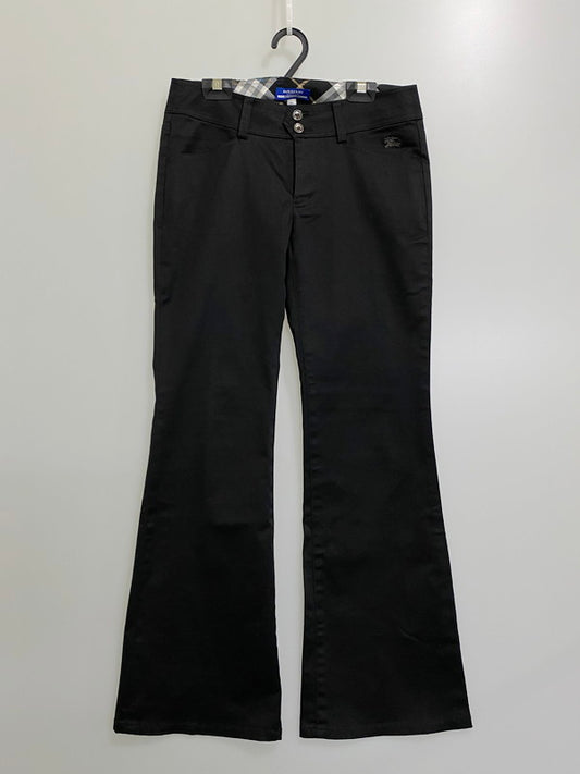 【中古品】【レディース】 BURBERRY BLUE LABEL バーバリーブルーレーベル FQF14-662-10 COTTON PANTS コットンパンツ ボトムス 151-240726-me-11-min サイズ：36 カラー：ブラック 万代Net店