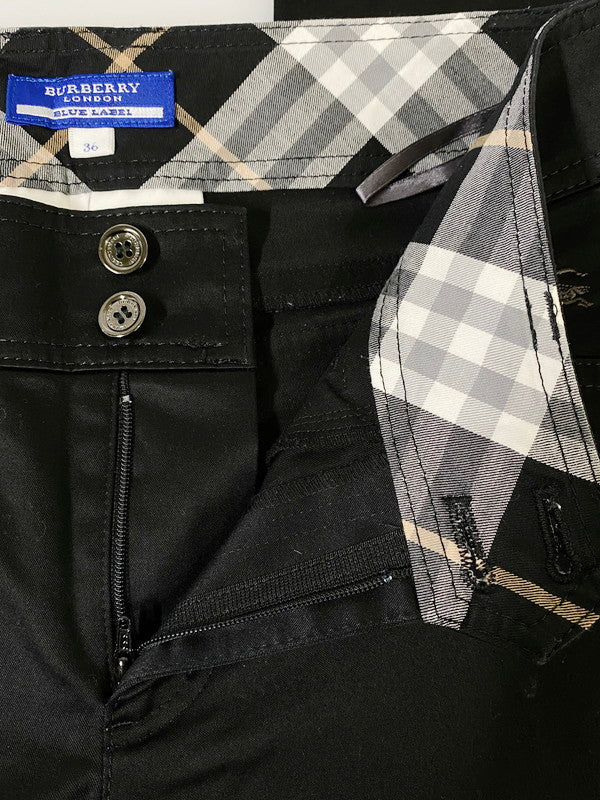 【中古品】【レディース】 BURBERRY BLUE LABEL バーバリーブルーレーベル FQF14-662-10 COTTON PANTS コットンパンツ ボトムス 151-240726-me-11-min サイズ：36 カラー：ブラック 万代Net店