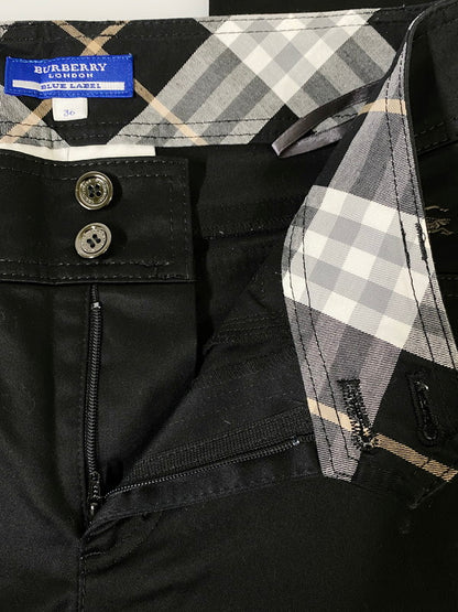 【中古品】【レディース】 BURBERRY BLUE LABEL バーバリーブルーレーベル FQF14-662-10 COTTON PANTS コットンパンツ ボトムス 151-240726-me-11-min サイズ：36 カラー：ブラック 万代Net店