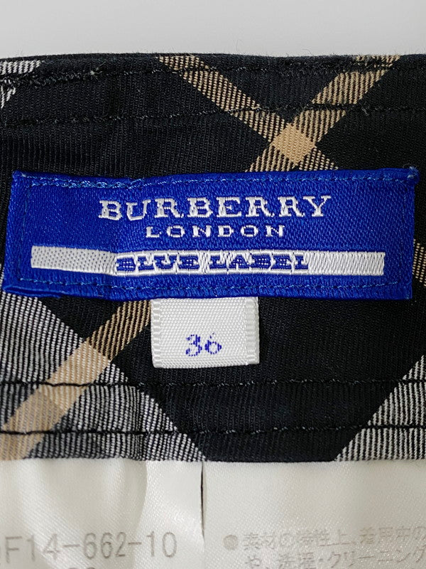 【中古品】【レディース】 BURBERRY BLUE LABEL バーバリーブルーレーベル FQF14-662-10 COTTON PANTS コットンパンツ ボトムス 151-240726-me-11-min サイズ：36 カラー：ブラック 万代Net店