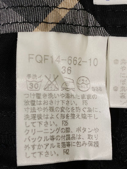 【中古品】【レディース】 BURBERRY BLUE LABEL バーバリーブルーレーベル FQF14-662-10 COTTON PANTS コットンパンツ ボトムス 151-240726-me-11-min サイズ：36 カラー：ブラック 万代Net店