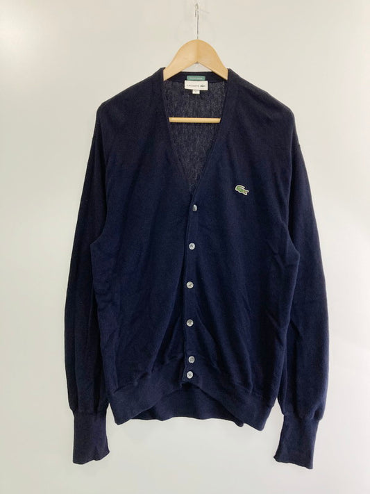 【中古品】【メンズ】  LACOSTE EXCLUSIVE EDITION CARDIGAN AH021PL ラコステエクスクルーシブ エディション BEAMS別注 Vネックカーディガン トップス 140-240420-yn-26-min サイズ：L カラー：ネイビー 万代Net店