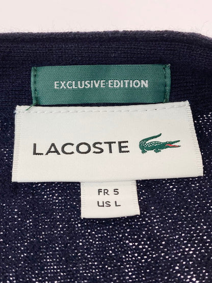 【中古品】【メンズ】  LACOSTE EXCLUSIVE EDITION CARDIGAN AH021PL ラコステエクスクルーシブ エディション BEAMS別注 Vネックカーディガン トップス 140-240420-yn-26-min サイズ：L カラー：ネイビー 万代Net店