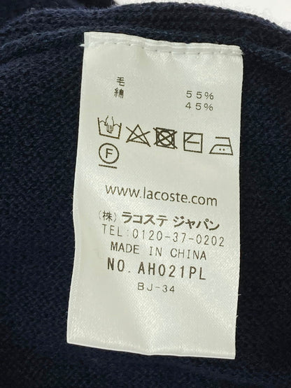 【中古品】【メンズ】  LACOSTE EXCLUSIVE EDITION CARDIGAN AH021PL ラコステエクスクルーシブ エディション BEAMS別注 Vネックカーディガン トップス 140-240420-yn-26-min サイズ：L カラー：ネイビー 万代Net店