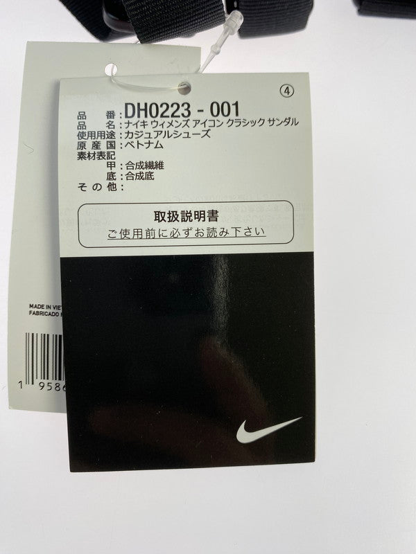 【中古美品】【レディース】 NIKE ナイキ ICON CLASSIC SANDAL DH0223-001 アイコン クラシック サンダル  靴 167-240423-jt-02-min サイズ：US 7 24.0cm カラー：BLACK/WHITE-WHITE 万代Net店