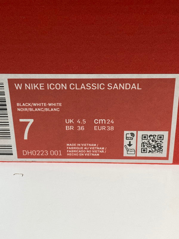 【中古美品】【レディース】 NIKE ナイキ ICON CLASSIC SANDAL DH0223-001 アイコン クラシック サンダル  靴 167-240423-jt-02-min サイズ：US 7 24.0cm カラー：BLACK/WHITE-WHITE 万代Net店