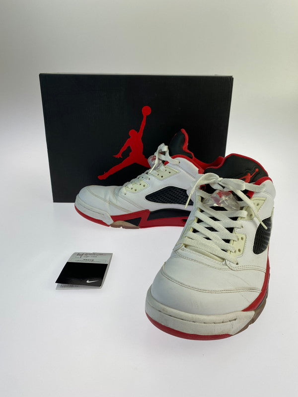 【中古品】【メンズ】 NIKE ナイキ AIR JORDAN 5 RETRO LOW 819171-101 エアージョーダン5 レトロロー スニーカー 靴 160-240422-jt-12-min サイズ：US 10.5 28.5cm カラー：WHITE/FIRE RED-BLACK 万代Net店