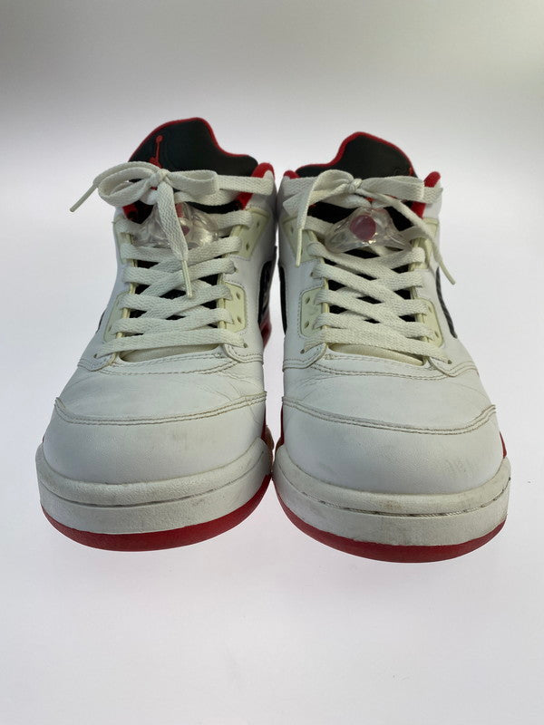 【中古品】【メンズ】 NIKE ナイキ AIR JORDAN 5 RETRO LOW 819171-101 エアージョーダン5 レトロロー スニーカー 靴 160-240422-jt-12-min サイズ：US 10.5 28.5cm カラー：WHITE/FIRE RED-BLACK 万代Net店