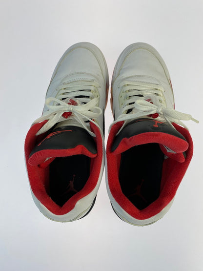 【中古品】【メンズ】 NIKE ナイキ AIR JORDAN 5 RETRO LOW 819171-101 エアージョーダン5 レトロロー スニーカー 靴 160-240422-jt-12-min サイズ：US 10.5 28.5cm カラー：WHITE/FIRE RED-BLACK 万代Net店