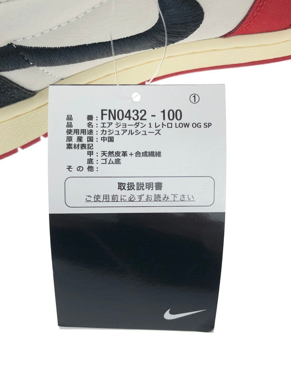 【中古美品】【メンズ】 NIKE ナイキ × TROPHY ROOM トロフィールーム 別注 コラボ AIR JORDAN 1 LOW OG FN0432-100 エアージョーダン1 ロー オリジナル スニーカー 靴 160-241212-SY-01-iwa サイズ：28.0cm カラー：SAIL/BLACK-VARSITY RED-MUSLIN 万代Net店