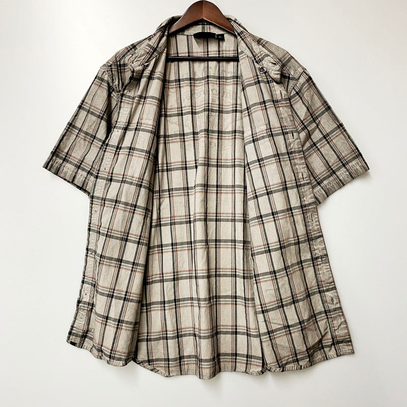 【中古品】【メンズ】 HARLEY DAVIDSON ハーレーダビッドソン SHIRT-WOVEN PLAID 96371-20VM コットンチェックシャツ 半袖 146-240630-hi-01-izu サイズ：XL カラー：グレー 万代Net店