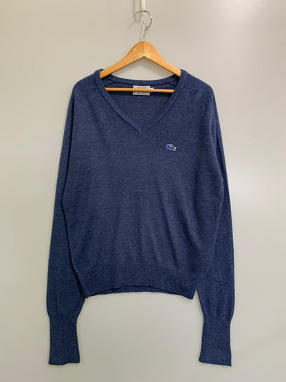 【中古品】【メンズ】 LACOSTE ラコステ V NECK KNIT ヴィンテージ 青ワニ ブイネック ニットセーター 146-260416-AS-25-min サイズ：M カラー：ネイビー 万代Net店