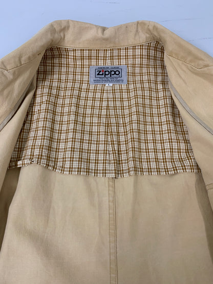 【中古品】【メンズ】 ZIPPO ジッポ COTTON JACKET コットンジャケット ヘリンボーン カバーオール ハンティングジャケット 146-260615-kt-08-min サイズ：L カラー：ベージュ系 万代Net店