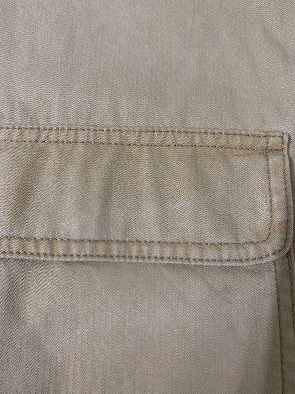 【中古品】【メンズ】 ZIPPO ジッポ COTTON JACKET コットンジャケット ヘリンボーン カバーオール ハンティングジャケット 146-260615-kt-08-min サイズ：L カラー：ベージュ系 万代Net店