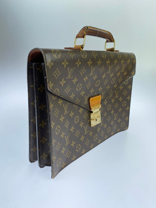 【中古品】【メンズ/レディース】 LOUIS VUITTON ルイ・ヴィトン モノグラム セルヴィエットコンセイエ ブリーフケース M53331 SR1012 ビジネスバッグ 鞄 179-240513-jt-07-min カラー：ブラウン系 万代Net店