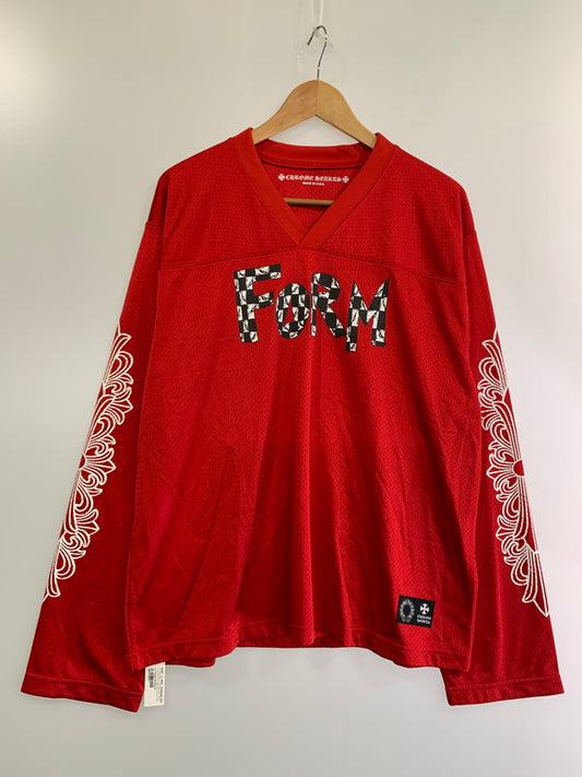 【中古美品】【メンズ】 CHROME HEARTS クロムハーツ 24SS PPO FORM TEAM MESH WARM UP JERSEY TEE MATTY BOY マッティボーイ フォーム チーム メッシュ ウォームアップ ジャージー 長袖Tシャツ トップス 190-240516-yn-26-min サイズ：L カラー：レッド 万代Net店