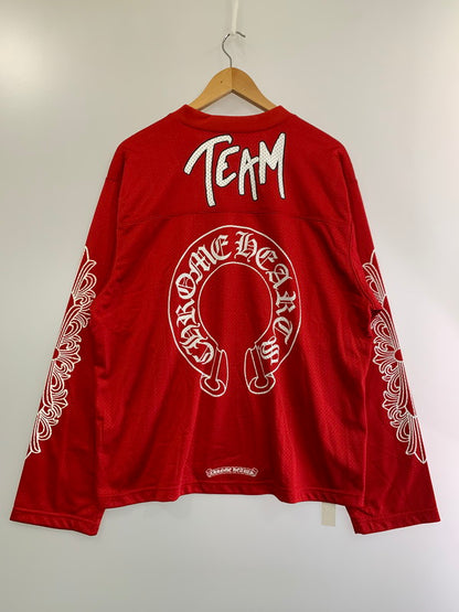 【中古美品】【メンズ】 CHROME HEARTS クロムハーツ 24SS PPO FORM TEAM MESH WARM UP JERSEY TEE MATTY BOY マッティボーイ フォーム チーム メッシュ ウォームアップ ジャージー 長袖Tシャツ トップス 190-240516-yn-26-min サイズ：L カラー：レッド 万代Net店