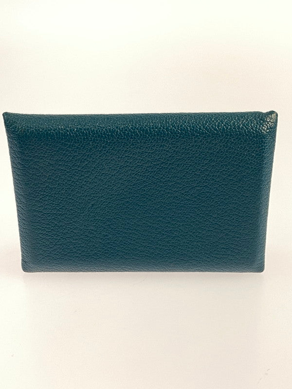 【LIFTる。景品】【中古品】【メンズ/レディース】 HERMES エルメス CALVI VERSO CARD CASE カルヴィ ヴェルソ カードケース 181-240502-yn-01-min カラー：グリーン 万代Net店