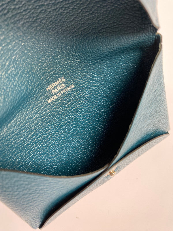 【LIFTる。景品】【中古品】【メンズ/レディース】 HERMES エルメス CALVI VERSO CARD CASE カルヴィ ヴェルソ カードケース 181-240502-yn-01-min カラー：グリーン 万代Net店