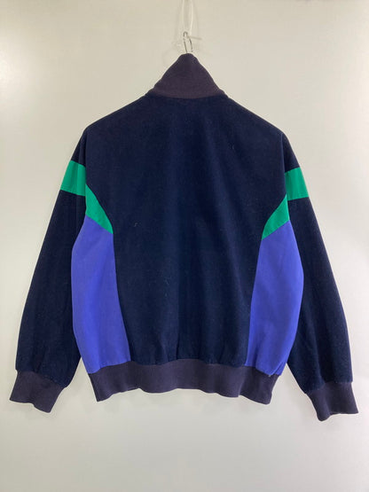 【中古品】【メンズ】 adidas アディダス スペイン製 70-80S VELOUR TRACK JACKET トラックジャケット トップス 146-240428-jt-05-min サイズ：サイズ不明 カラー：ネイビー/グリーン/ブルー 万代Net店