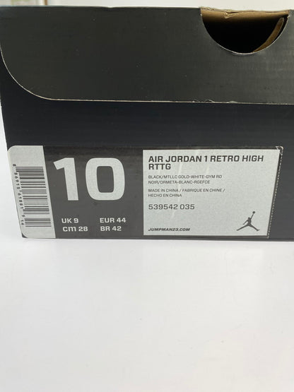 【中古美品】NIKE ナイキ 539542-035 AIR JORDAN 1 RETRO HIGH RTTG SNEAKER スニーカー シューズ 靴 160-240504-ab-4-min サイズ：28cm カラー：BLACK/MTLLC GOLD-WHITE-GYM RD 万代Net店