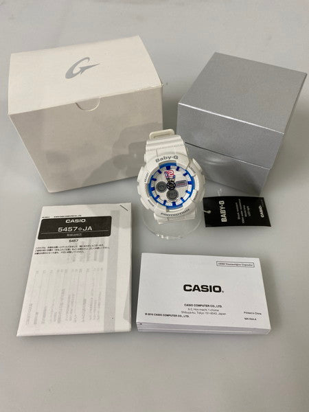 【LIFTる。景品】【中古品】【レディース】 CASIO カシオBABY-G ベビージー ベビーG  アナデジ クォーツ腕時計 BA-120-7BDR レディース ウォッチ 時計 196-241129-em-02-min カラー：ホワイト 万代Net店