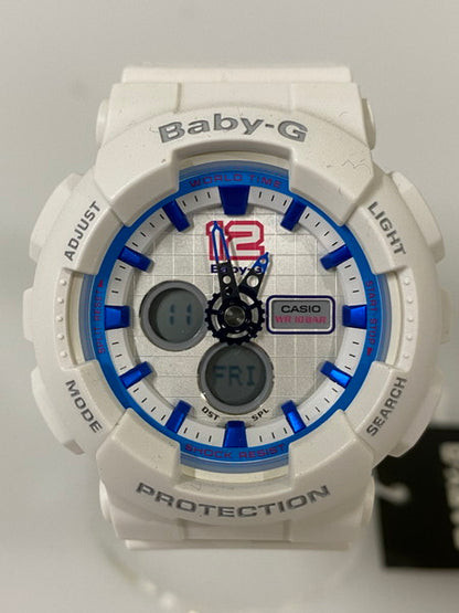 【中古美品】【レディース】 CASIO カシオ BABY-G ベビージー ベビーG アナデジ クォーツ腕時計 BA-120-7BDR レディース ウォッチ 時計 196-241129-em-02-min カラー：ホワイト 万代Net店
