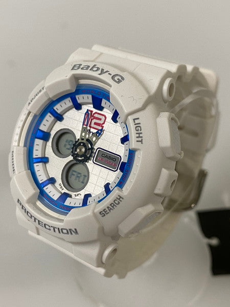 【LIFTる。景品】【中古品】【レディース】 CASIO カシオBABY-G ベビージー ベビーG  アナデジ クォーツ腕時計 BA-120-7BDR レディース ウォッチ 時計 196-241129-em-02-min カラー：ホワイト 万代Net店