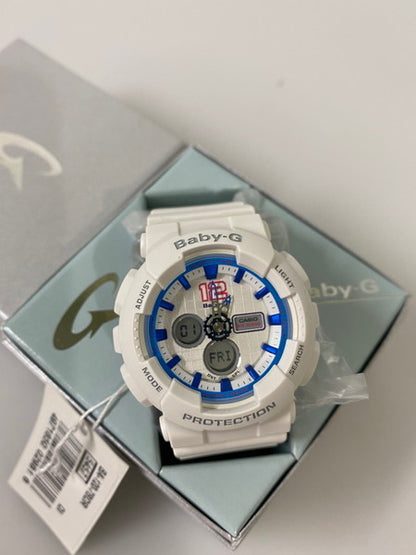 【LIFTる。景品】【中古品】【レディース】 CASIO カシオBABY-G ベビージー ベビーG  アナデジ クォーツ腕時計 BA-120-7BDR レディース ウォッチ 時計 196-241129-em-02-min カラー：ホワイト 万代Net店