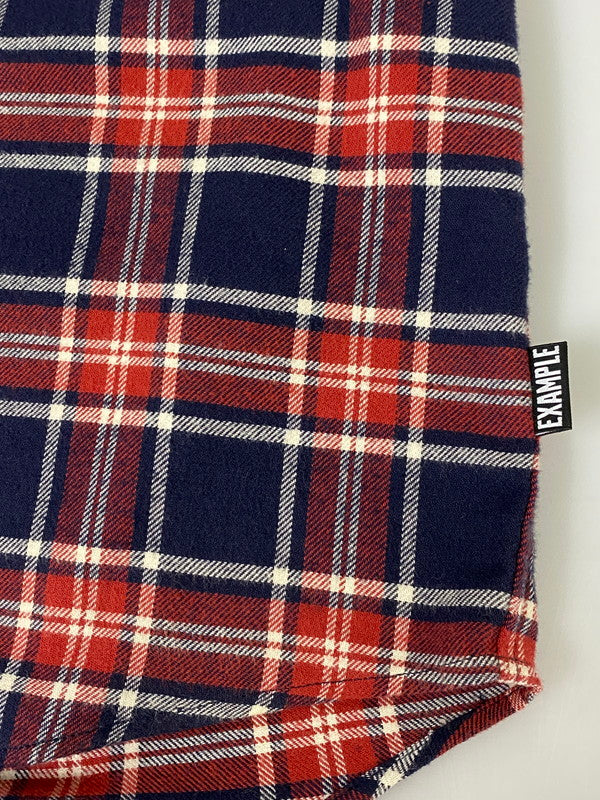 【中古】【メンズ】  EXAMPLE L/S CHECK SHIRT エグザンプル ロングスリーブ チェックシャツ 長袖シャツ トップス 142-240806-yn-04-min サイズ：L カラー：レッド/ホワイト/ネイビー 万代Net店