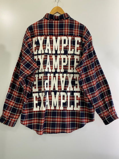 【中古】【メンズ】  EXAMPLE L/S CHECK SHIRT エグザンプル ロングスリーブ チェックシャツ 長袖シャツ トップス 142-240806-yn-04-min サイズ：L カラー：レッド/ホワイト/ネイビー 万代Net店