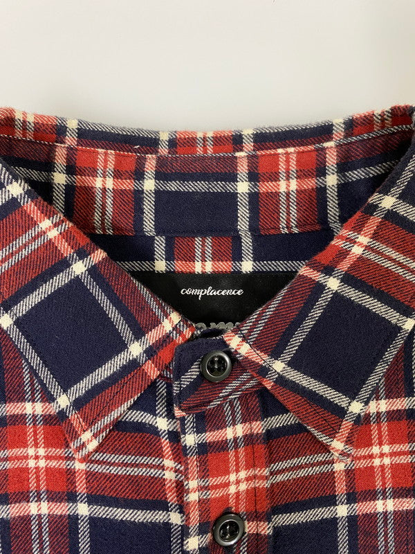 【中古】【メンズ】  EXAMPLE L/S CHECK SHIRT エグザンプル ロングスリーブ チェックシャツ 長袖シャツ トップス 142-240806-yn-04-min サイズ：L カラー：レッド/ホワイト/ネイビー 万代Net店